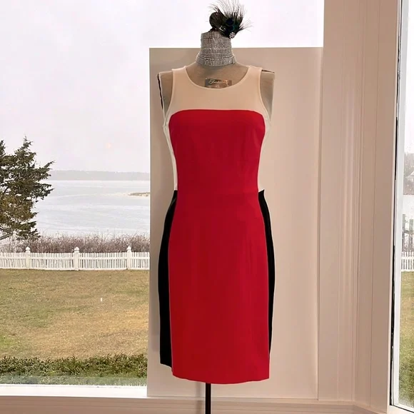 fitted lace wedding dress Red & Black Colorblock Dress by Ultra Dress – LundiLou Collections